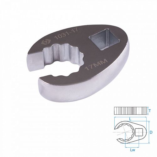 KING TONY (1031-17R) Ключ разрезной (воронья лапка) 17 мм, 3/8"