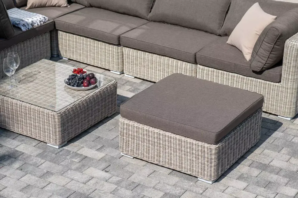 "Лунго" трансформирующаяся лаунж-зона из искусственного ротанга, цвет бежевый