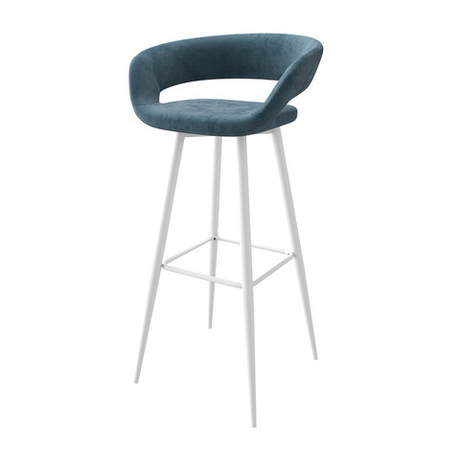 Стул барный МАМАДОМА Барни Р 900, b08 BLUE LUX/БЕЛЫЙ