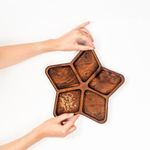 Менажница деревянная из сибирского кедра для подачи блюд и закусок с гравировкой "СЛЕДУЙ ЗА СВОЕЙ ЗВЕЗДОЙ". MG. 994