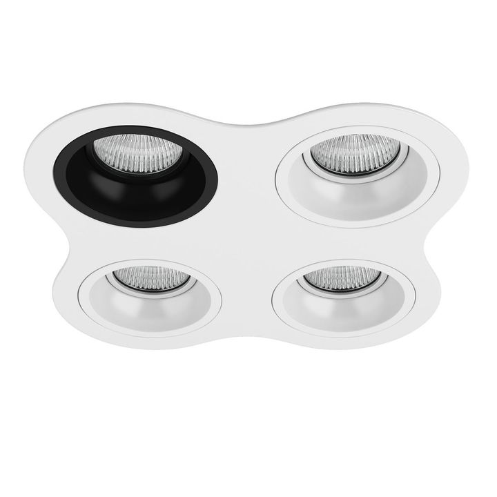 Комплект из светильников и рамки Lightstar Domino Round (214646+214607+214606+214606+214606) D64607060606
