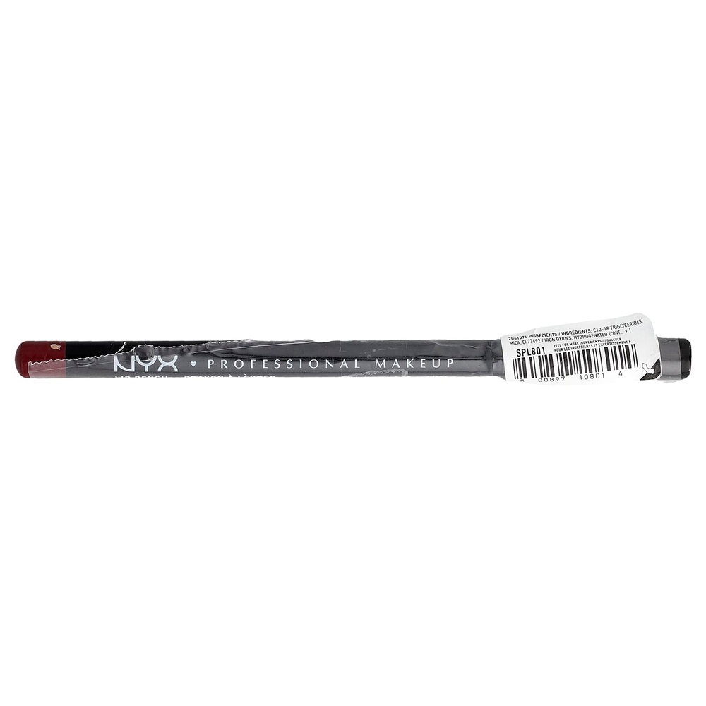NYX Professional Makeup, Slim Lip Pencil, темно-рыжий, 801, 1,04 г (0,03 унции)