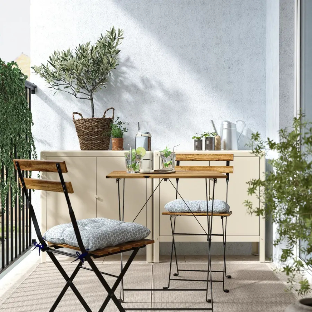 Стол и 2 стула - TÄRNÖ / TАRNО IKEA/  ТЭРНО ИКЕА,  85х55 см, коричневый/серый