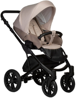 Детская коляска Indigo Mio S 3 в 1 с автокреслом Avionaut Cosmo Grey 03 т.бежевая кожа+св.бежевый