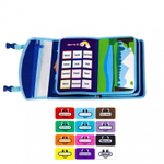 Бизибук, книга-рюкзак развивающая, 280 мм*240 мм, "Динозаврики", фетр, синий, 5 листов, застежка пряжка, упаковка зип-пакет