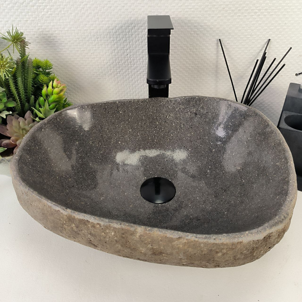 Раковина из речного камня RS-64907 43*38*15 0861