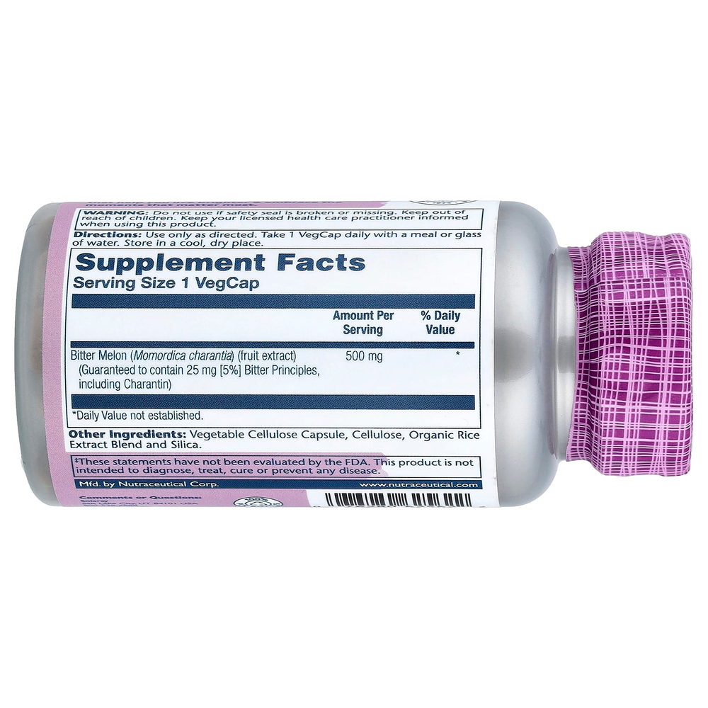 Solaray, Vital Extracts, горькая дыня, 500 мг, 60 растительных капсул