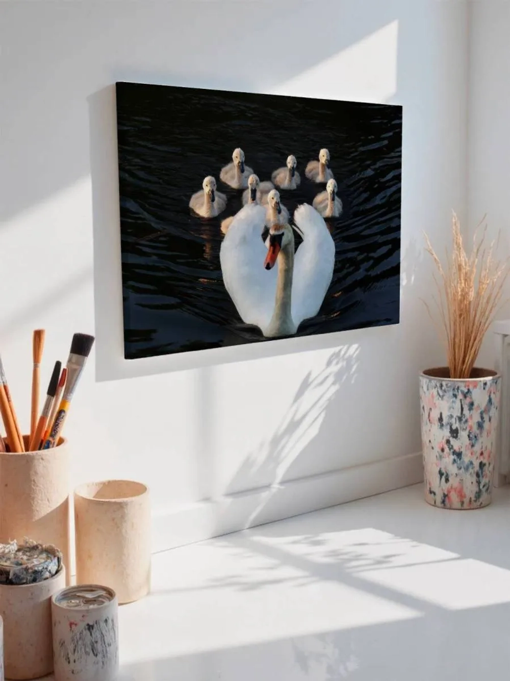 Картина на стену 40 X 50 Лебеди