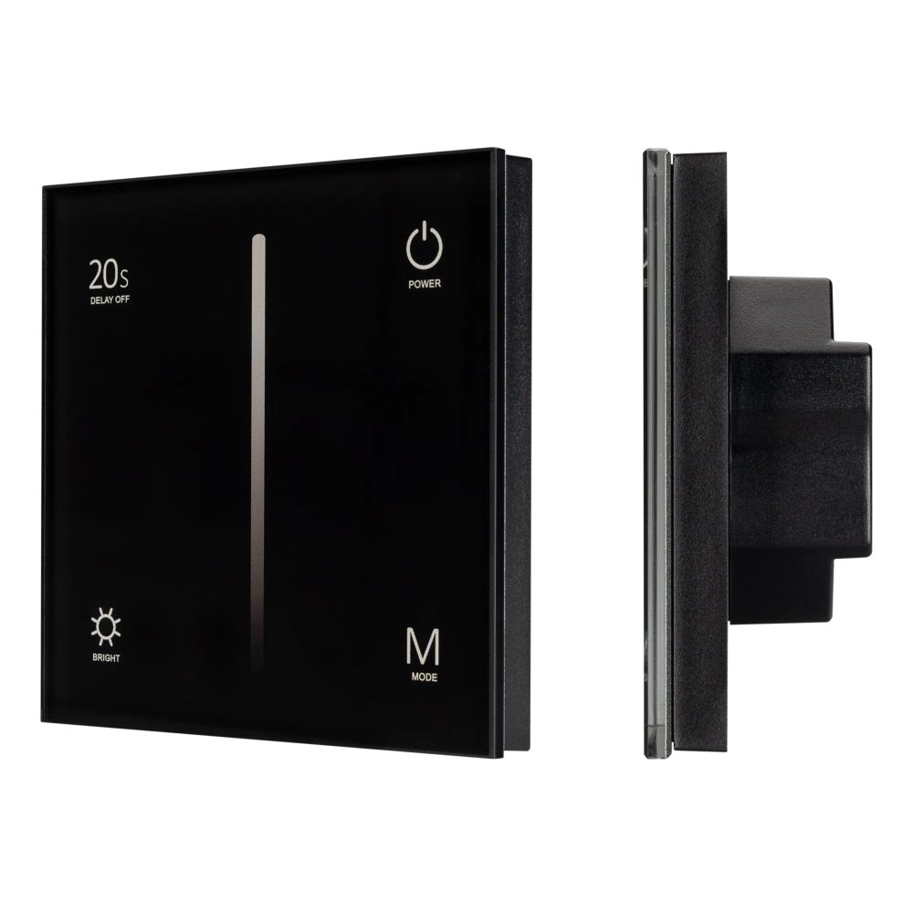 Панель SMART-P36-DIM-IN Black (230V, 1.2A, TRIAC, Sens, 2.4G) (Arlight, IP20 Пластик, 5 лет) 028110