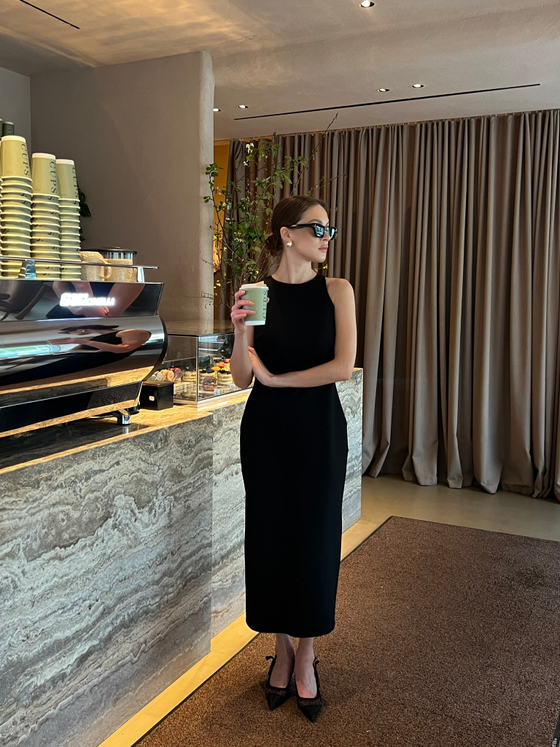 Платье трикотажное Lady в черном цвете