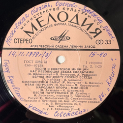Винтажная виниловая пластинка LP Сборник Песни О Советской Милиции (СССР 1977) Милицейский Вальс