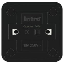 Выключатель Intro Quadro 2-104-05 двойной 10А-250В IP20 ОУ антрацит | Intro