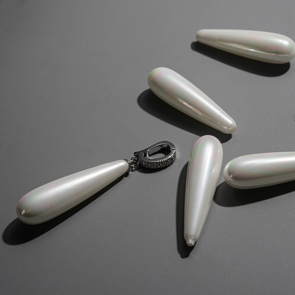 Хрустальный жемчуг, оттенок "Белый", полупросверленная капля, 30,5*8,5мм