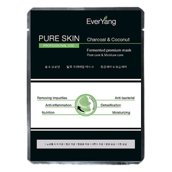 EverYang МАСКА «ЧИСТАЯ КОЖА» НА ОСНОВЕ КОКОСОВОЙ ВОДЫ И АКТИВИРОВАННОГО УГЛЯ Pure Skin Mask Everyang 1 шт