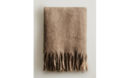 Zara Home плед из полиэстера, светло-бежевый, 140x190 см