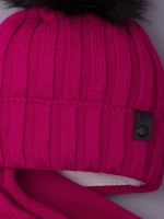 Шапка детская зимняя вязаная с помпоном и снуд