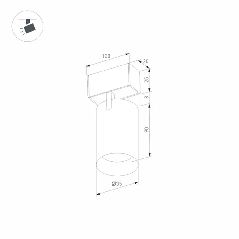 Светильник MAG-SPOT-25-R90-9W Day4000 (BK, 30 deg, 24V, DALI) (Arlight, IP20 Металл, 5 лет) 046300