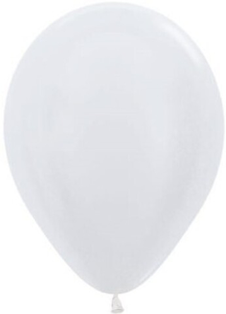 Шар (12''/30 см) Белый (405), перламутр, 50 шт.