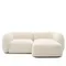 Модульный 2-местный диван Martina из флиса цвета экрю с правым шезлонгом 230 см