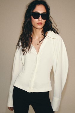 ZARA КОМБИНИРОВАННЫЙ ТОП, ЭКРЮ