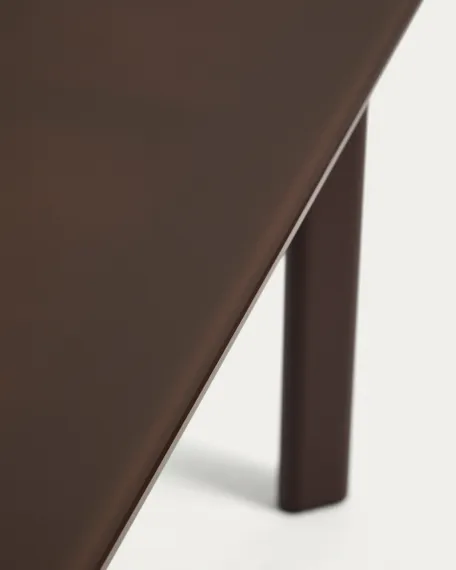 Уличный стол Erice из алюминия и закаленного стекла коричневого цвета, 180 x 90 см