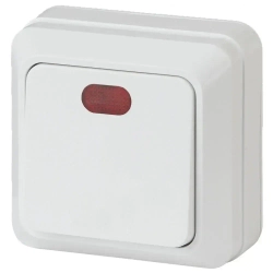 Выключатель Intro Quadro 2-102-01 одноклавишный с подсветкой 10А-250В IP20 ОУ белый
