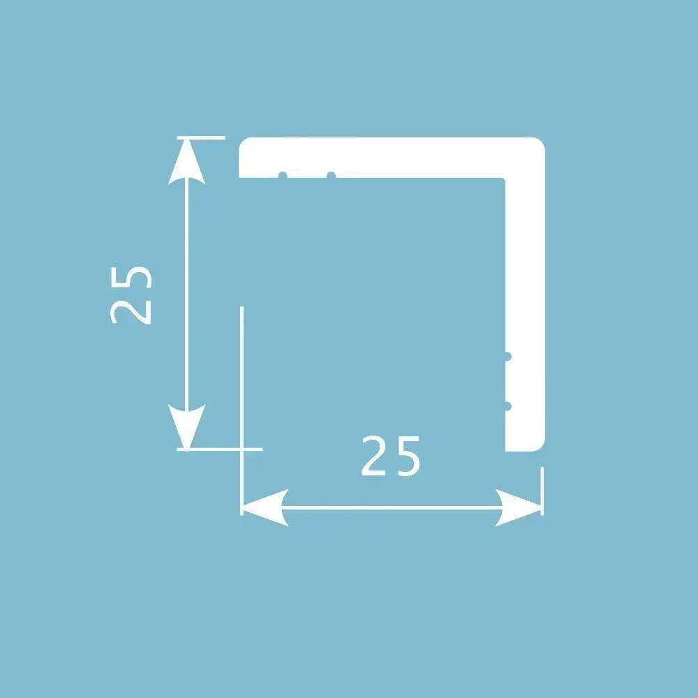 Угол 25х25х2000мм. толщина 3 мм. Экополимер Cosca AX001