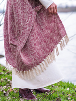 Бохо-накидка из фактурного хлопка (бордо/ромб)