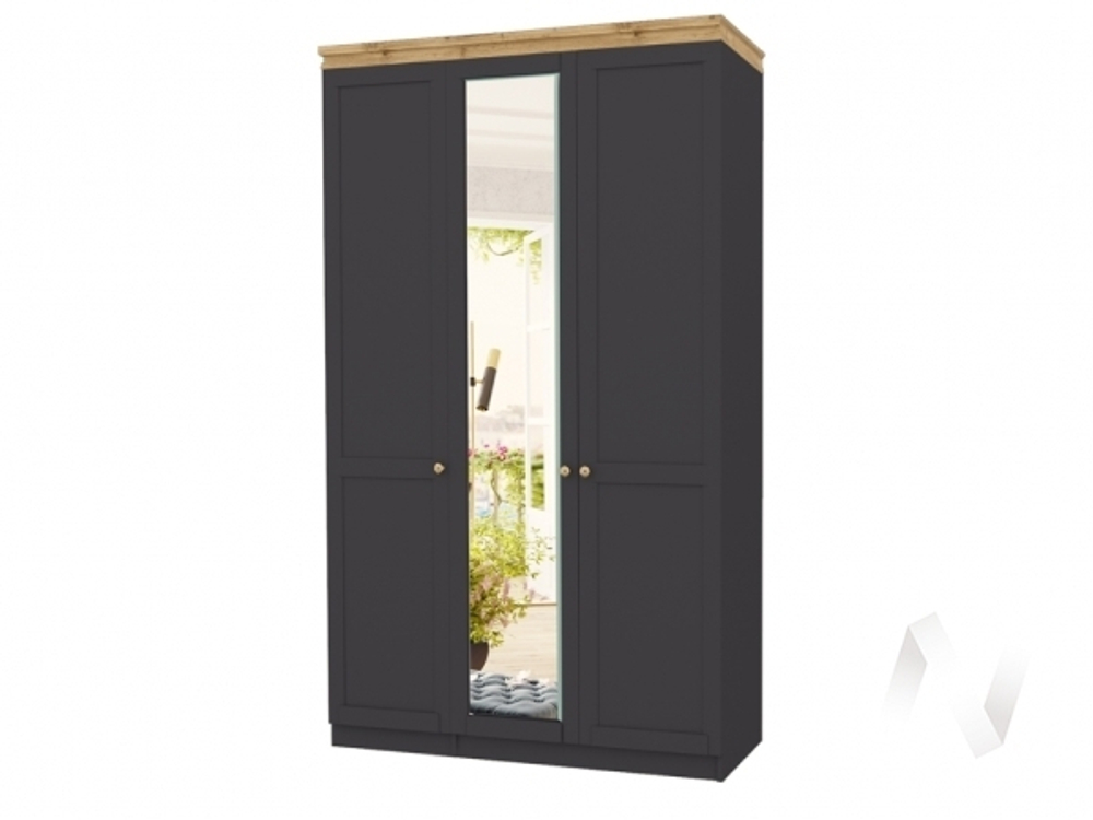 Шкаф 3-х створчатый НКМ Лиана-1 (дуб крафт золотой/графит)