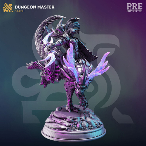 Эльф Полуэльфы Темные эльфы Дроу Воин Паладин Варвар Файтер Рыцарь на ящере  миниатюра для dnd, днд, pathfinder, фентези, Настольная игра, НРИ, Варгейм, РПГ