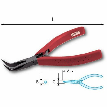 017/2 Полукруглогубцы с короткими губками, под углом 60°, 125 мм, USAG (Италия)