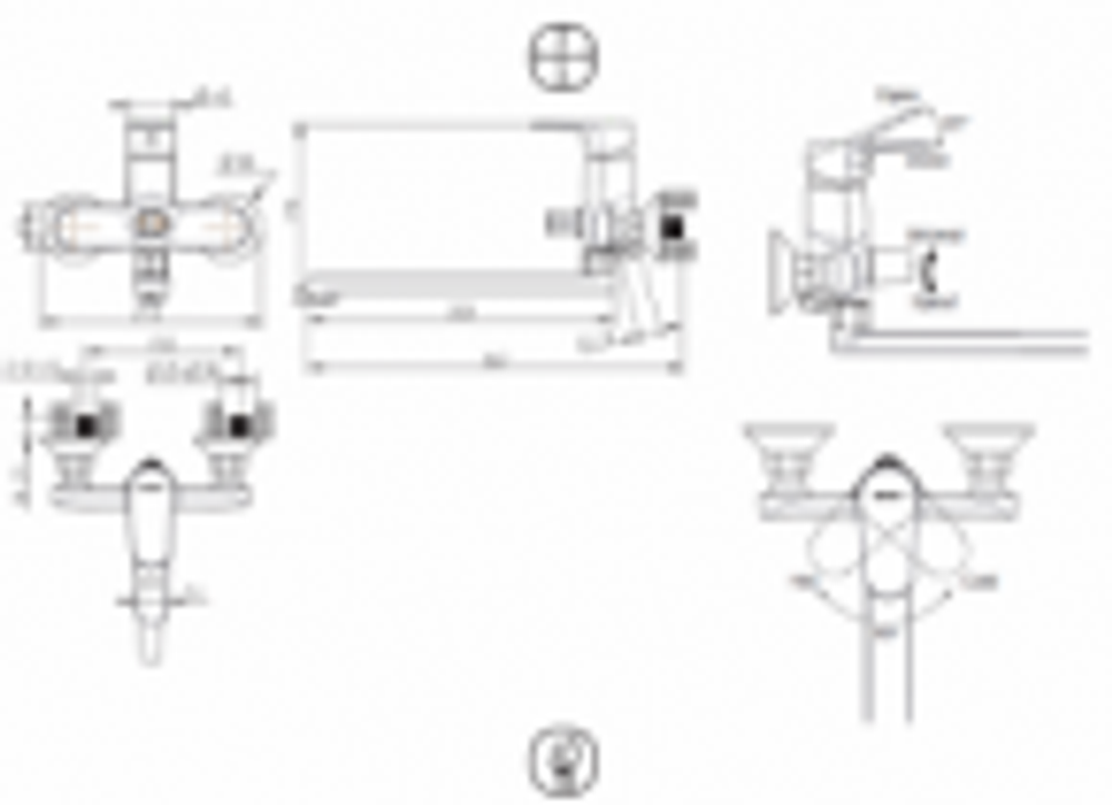 СМЕСИТЕЛЬ ДЛЯ ВАННЫ ДЛИННЫЙ ИЗЛИВ ALFA BRAVAT  F6120178CP-01L