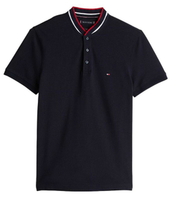 Мужское теннисное поло Tommy Hilfiger Mao Tipped Slim - небесный