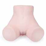 Телесный мастурбатор-полуторс с двумя функциональными отверстиями (Цвет: телесный)