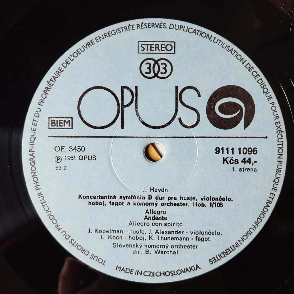 Винтажная виниловая пластинка LP J. Haydn Й. Гайдн , Ignaz Pleyel Slovak Chamber Orchestra, Bohdan Warchal Haydn, Pleyel (Чехословакия 1982)