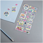 Наклейки объемные "90 s party", 10*24см, 27 наклеек, инд. уп., европодвес (MESHU)