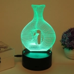 Светильник ночник «3D-Дуновение ветра» на пластиковой подставке, с включателем USB