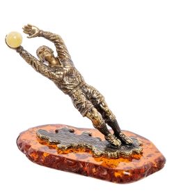 Народные промыслы AM-2214 Фигурка «Футболист» (латунь, янтарь)