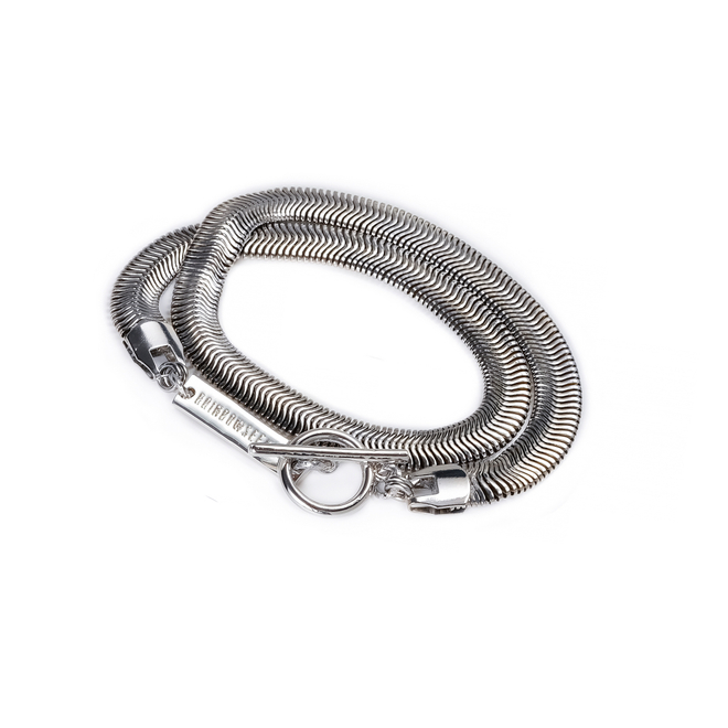 snake flat silver bracelet