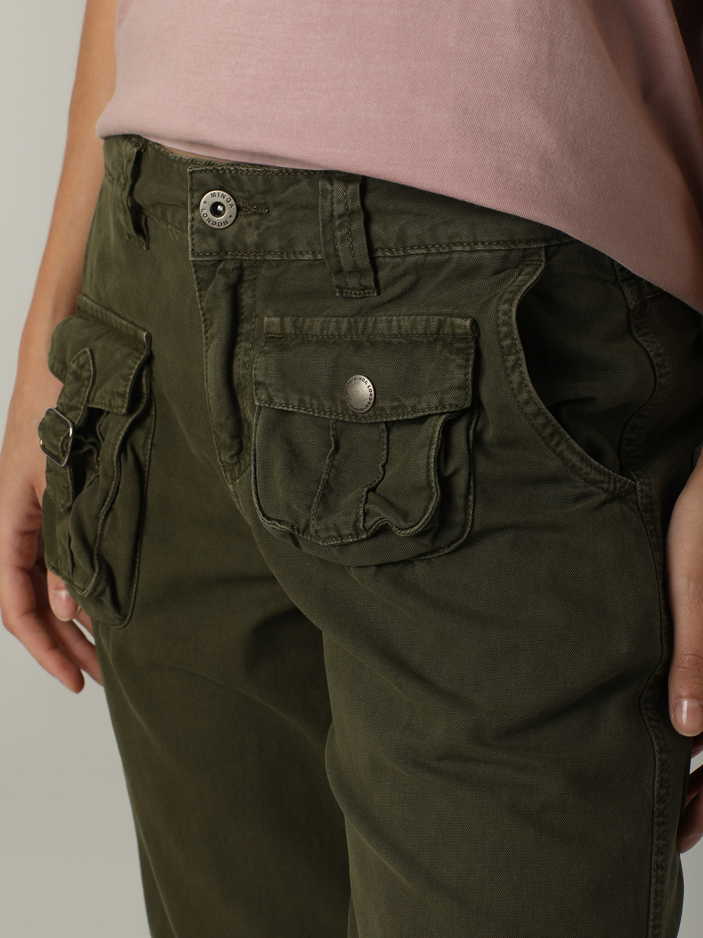 Брюки Карго Army Green Washed Cargo Pants