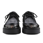 HANQIAORIJI Future Series Large Derby Cow Split Leather Casual Shoes Unisex Black