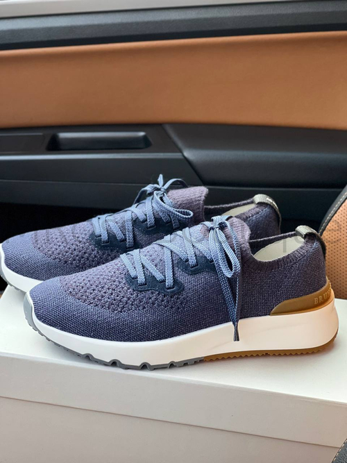 Мужские кроссовки Brunello Cucinelli синего цвета