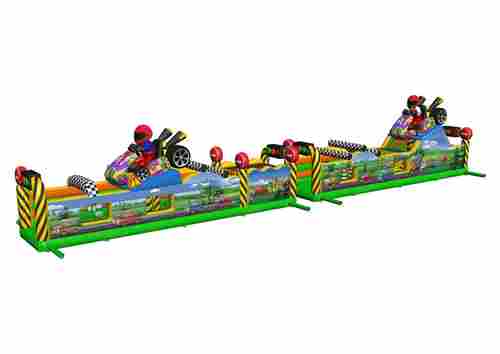 Коммерческая надувная полоса препятствий «Гран-при», 18×3×4 м