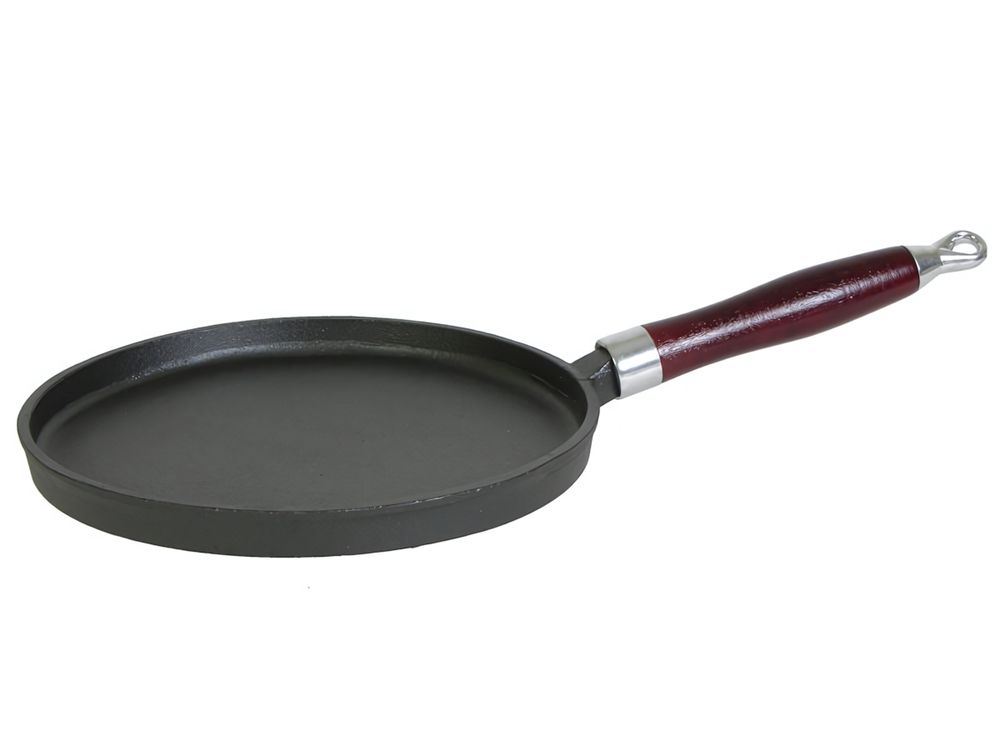Блинница 22см чугунная с деревянной ручкой PCIF-22