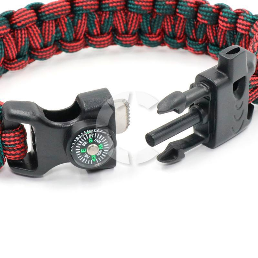 Браслет СЛЕДОПЫТ из паракорда со свистком и огнивом 24,5х2см