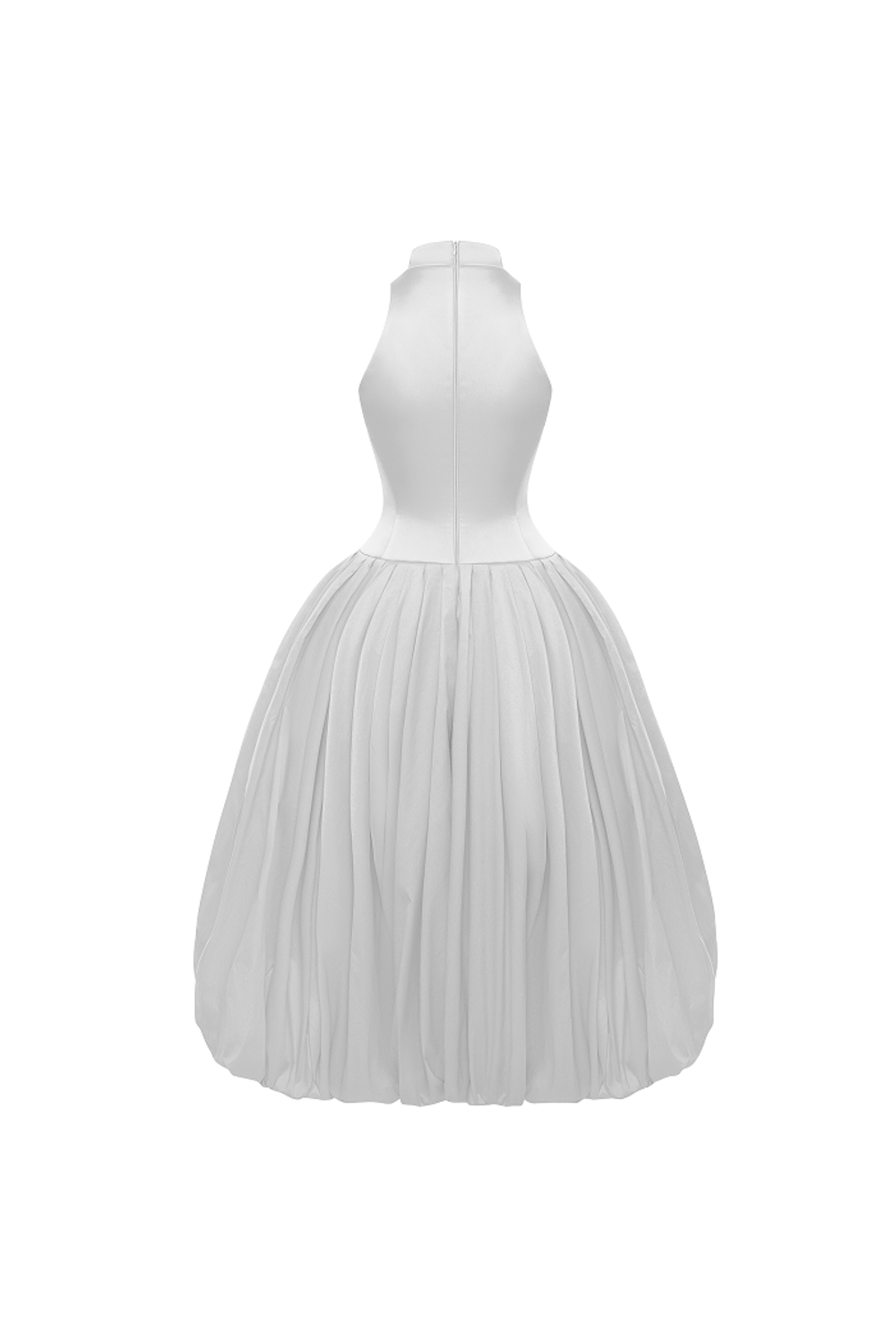 Платье миди из сатина с объемной юбкой из тафты