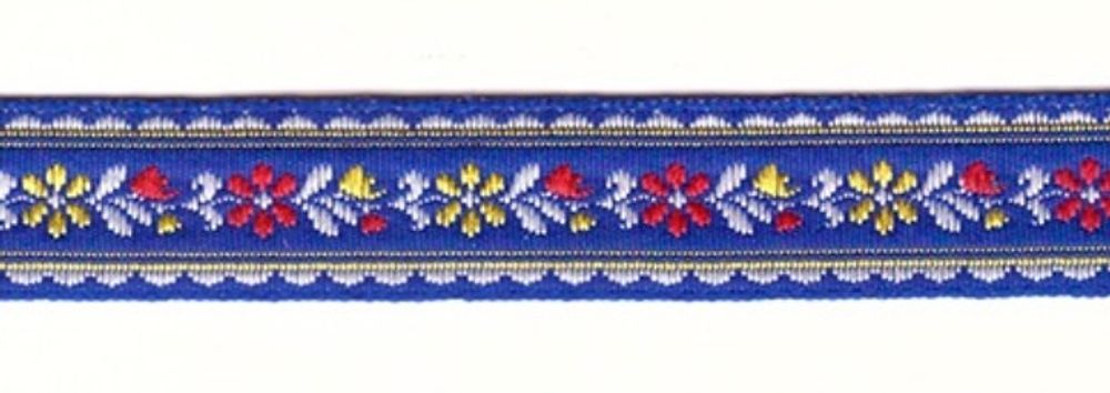 Тесьма жаккард, 8749, ш. 1,8 см, синий