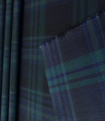 Костюмная шерсть принт клетка, синий/зеленый NB098