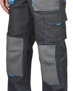 Костюм СИРИУС-ДВИН куртка, п/к т.серый со ср.серым и голубой отделкой пл. 275 г/кв.м