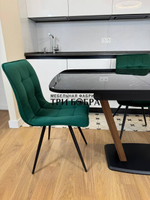 Кухонный раскладной стол "Прадо" черный мрамор и 4 стула ГУЧИ